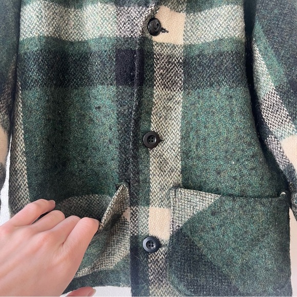 Vintage Kids Wool Plaid Canadian Camper Coat Sz 5 mohair made in canada - Picture 4 of 12